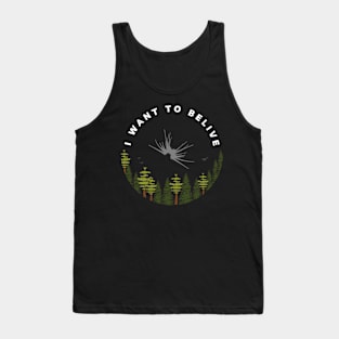 I Want to Belive - Shadow Ship - Circle - Black - Sci-Fi Tank Top